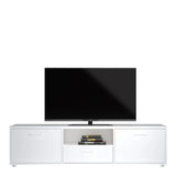 Media TV Unit with 2 Doors and 1 Drawer in White (147cm)