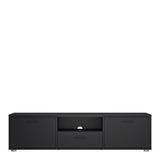 Media TV Unit with 2 Doors and 1 Drawer in Black (147cm)