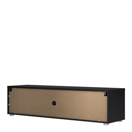Media TV Unit with 2 Doors and 1 Drawer in Black (147cm)