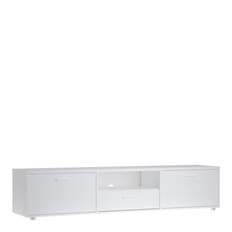 Media TV Unit with 2 Doors and 1 Drawer in White