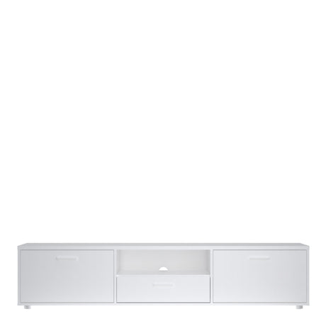 Media TV Unit with 2 Doors and 1 Drawer in White