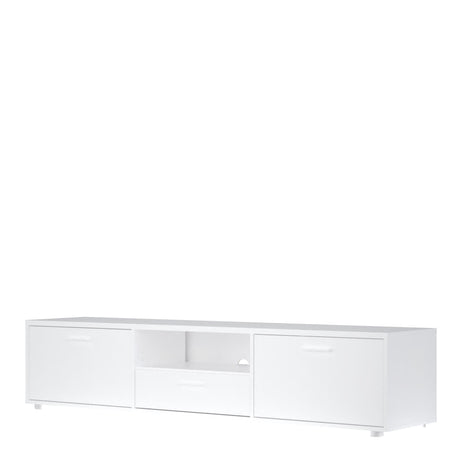 Media TV Unit with 2 Doors and 1 Drawer in White