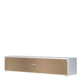 Media TV Unit with 2 Doors and 1 Drawer in White