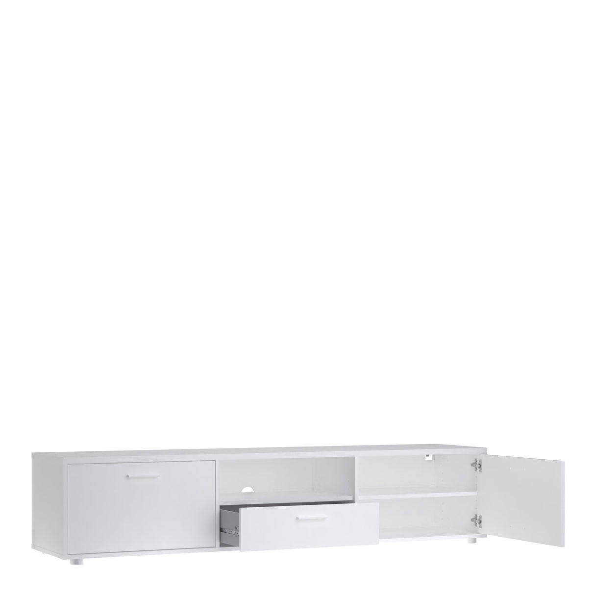 Media TV Unit with 2 Doors and 1 Drawer in White