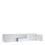 Media TV Unit with 2 Doors and 1 Drawer in White