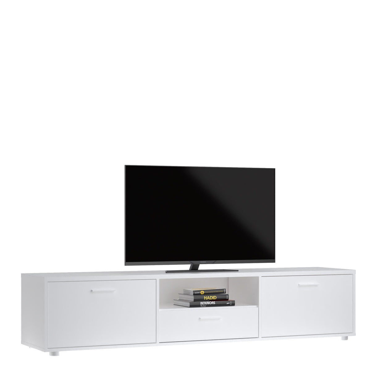 Media TV Unit with 2 Doors and 1 Drawer in White