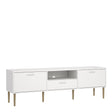 Media TV Unit with 2 Doors and 1 Drawer in White