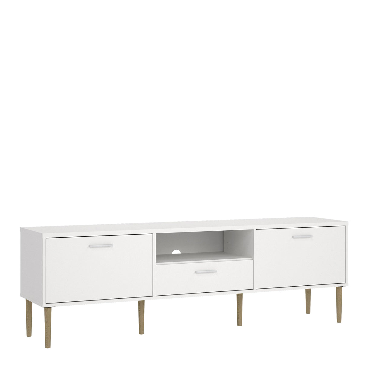 Media TV Unit with 2 Doors and 1 Drawer in White