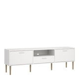 Media TV Unit with 2 Doors and 1 Drawer in White