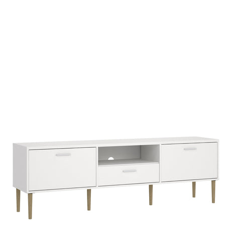 Media TV Unit with 2 Doors and 1 Drawer in White