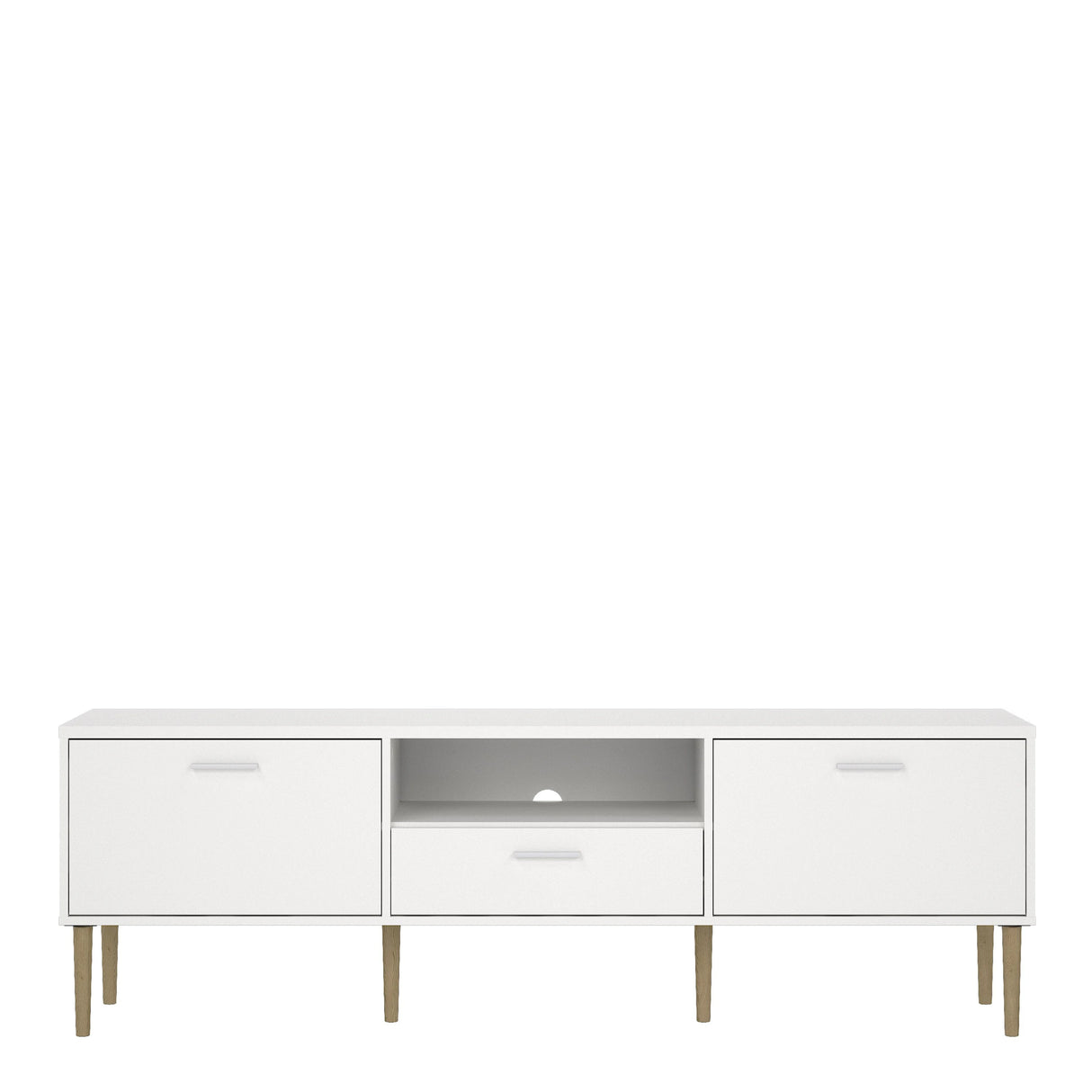 Media TV Unit with 2 Doors and 1 Drawer in White