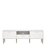 Media TV Unit with 2 Doors and 1 Drawer in White