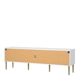 Media TV Unit with 2 Doors and 1 Drawer in White