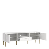 Media TV Unit with 2 Doors and 1 Drawer in White