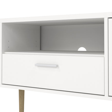 Media TV Unit with 2 Doors and 1 Drawer in White