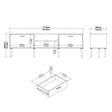 Media TV Unit with 2 Doors and 1 Drawer in Black