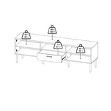 Media TV Unit with 2 Doors and 1 Drawer in Black