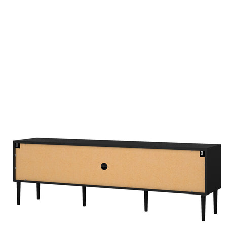 Media TV Unit with 2 Doors and 1 Drawer in Black