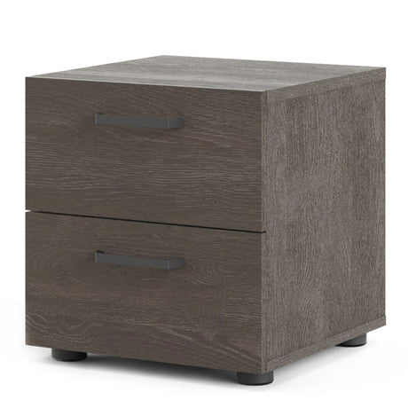 Dallas Nightstand with 2 Drawers in Dark Oak