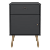 Cumbria Nightstand 1 Door + 1 Drawer Dark Grey