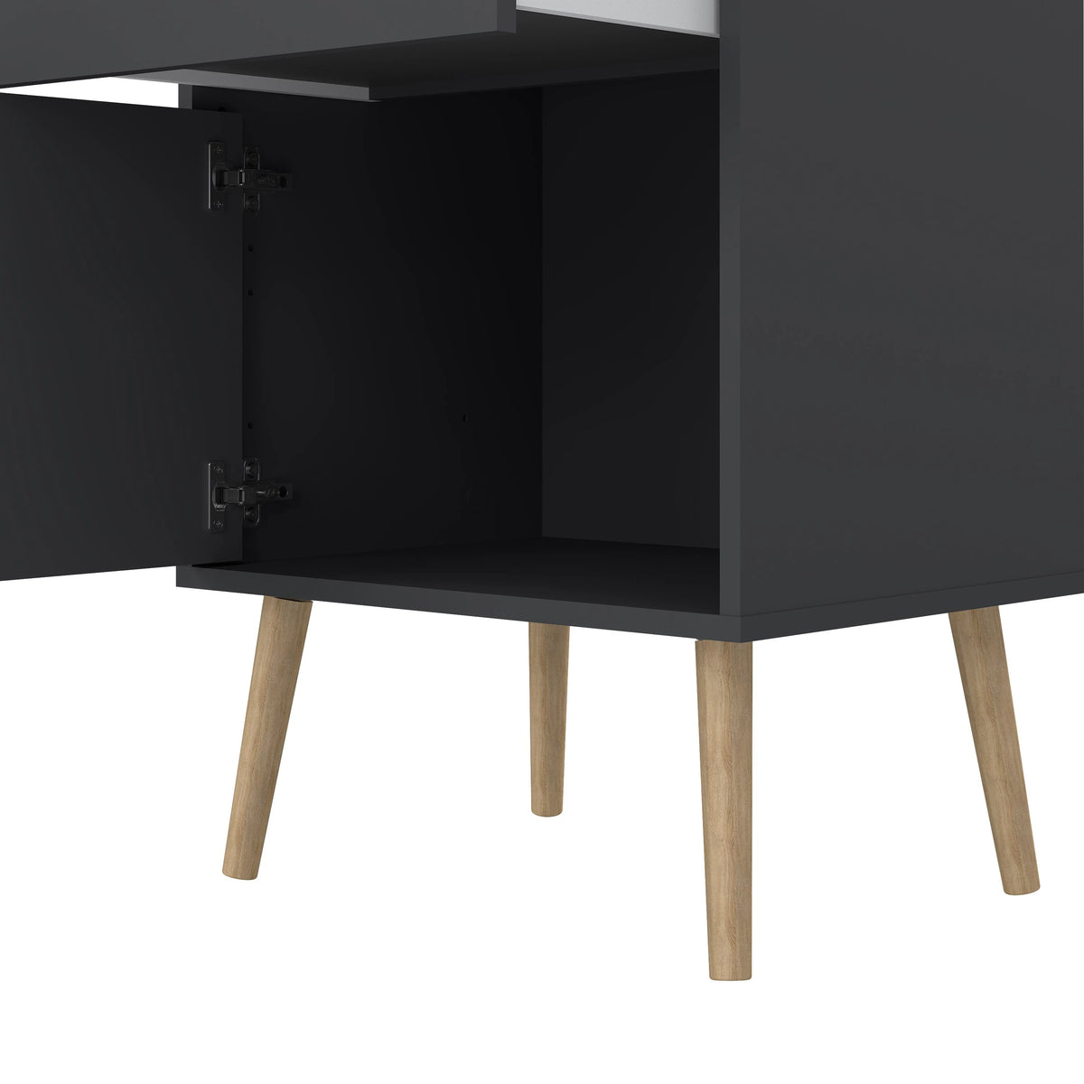 Cumbria Nightstand 1 Door + 1 Drawer Dark Grey