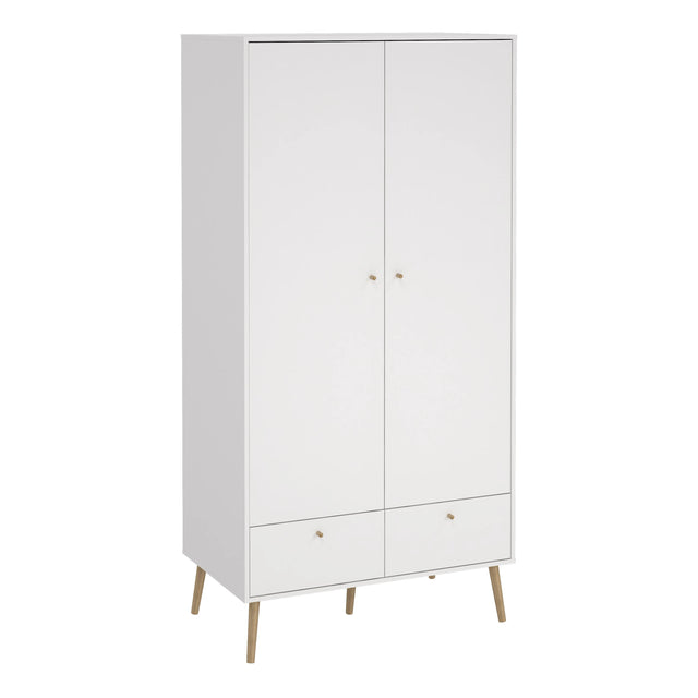 Cumbria Wardrobe with 2 Doors + 2 Drawers White