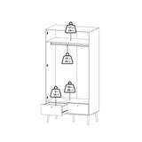Cumbria Wardrobe with 2 Doors + 2 Drawers White