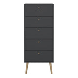 Cumbria Chest 5 Drawers Dark Grey