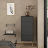 Cumbria Chest 5 Drawers Dark Grey