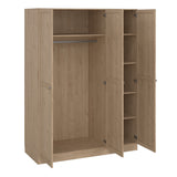 Brande Wardrobe with 3 frame doors in Jackson Hickory