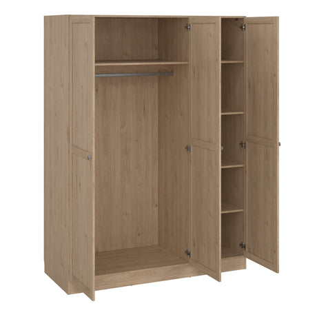 Brande Wardrobe with 3 frame doors in Jackson Hickory