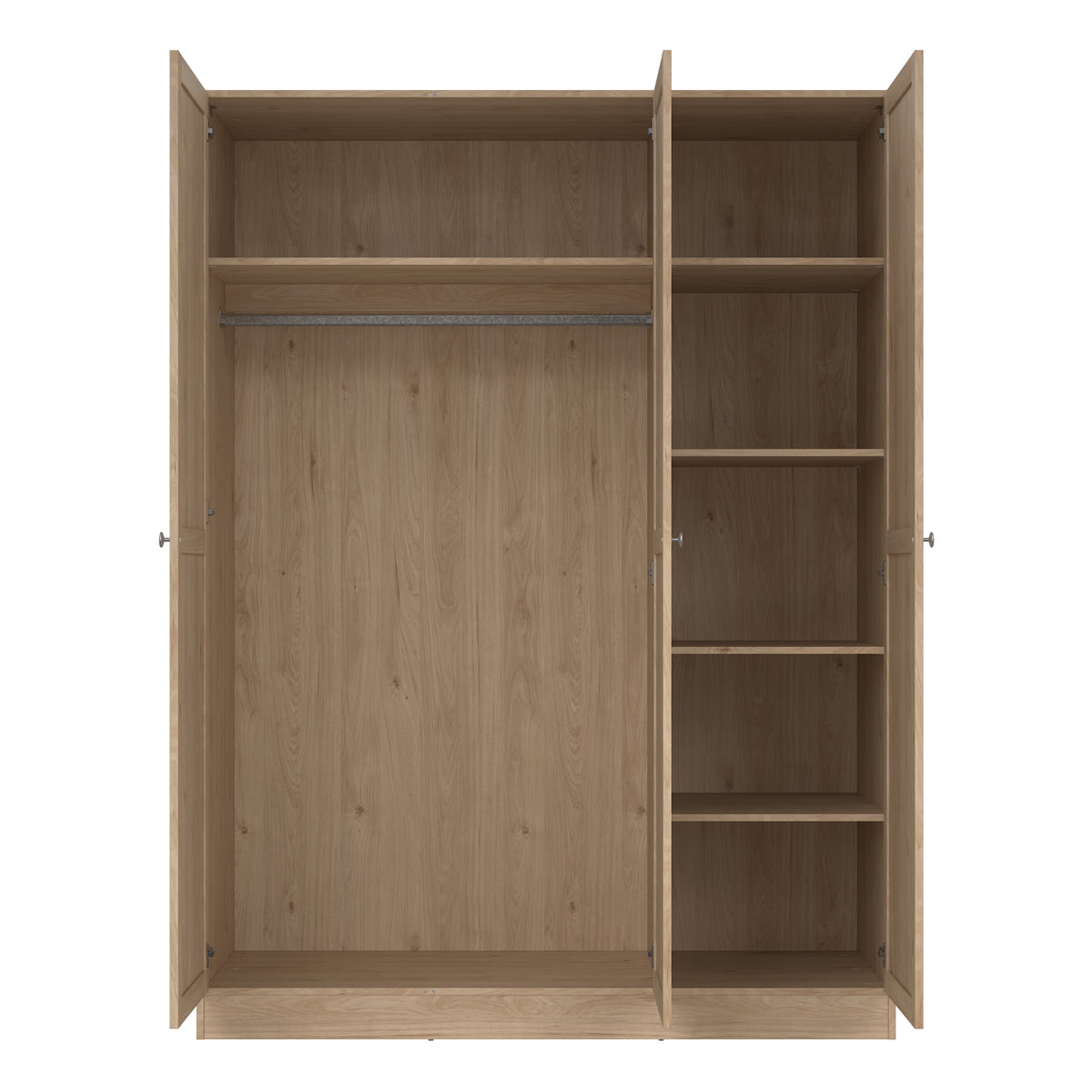 Brande Wardrobe with 3 frame doors in Jackson Hickory
