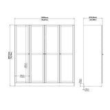 Brande Wardrobe with 4 Frame Doors in White