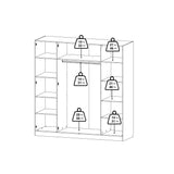 Brande Wardrobe with 4 Frame Doors in White