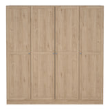 Brande Wardrobe with 4 frame doors in Jackson Hickory