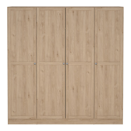 Brande Wardrobe with 4 frame doors in Jackson Hickory
