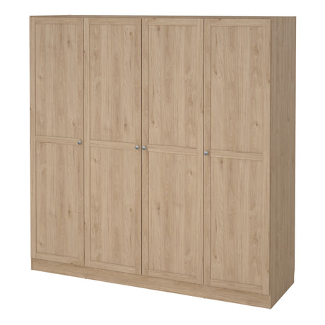 Brande Wardrobe with 4 frame doors in Jackson Hickory