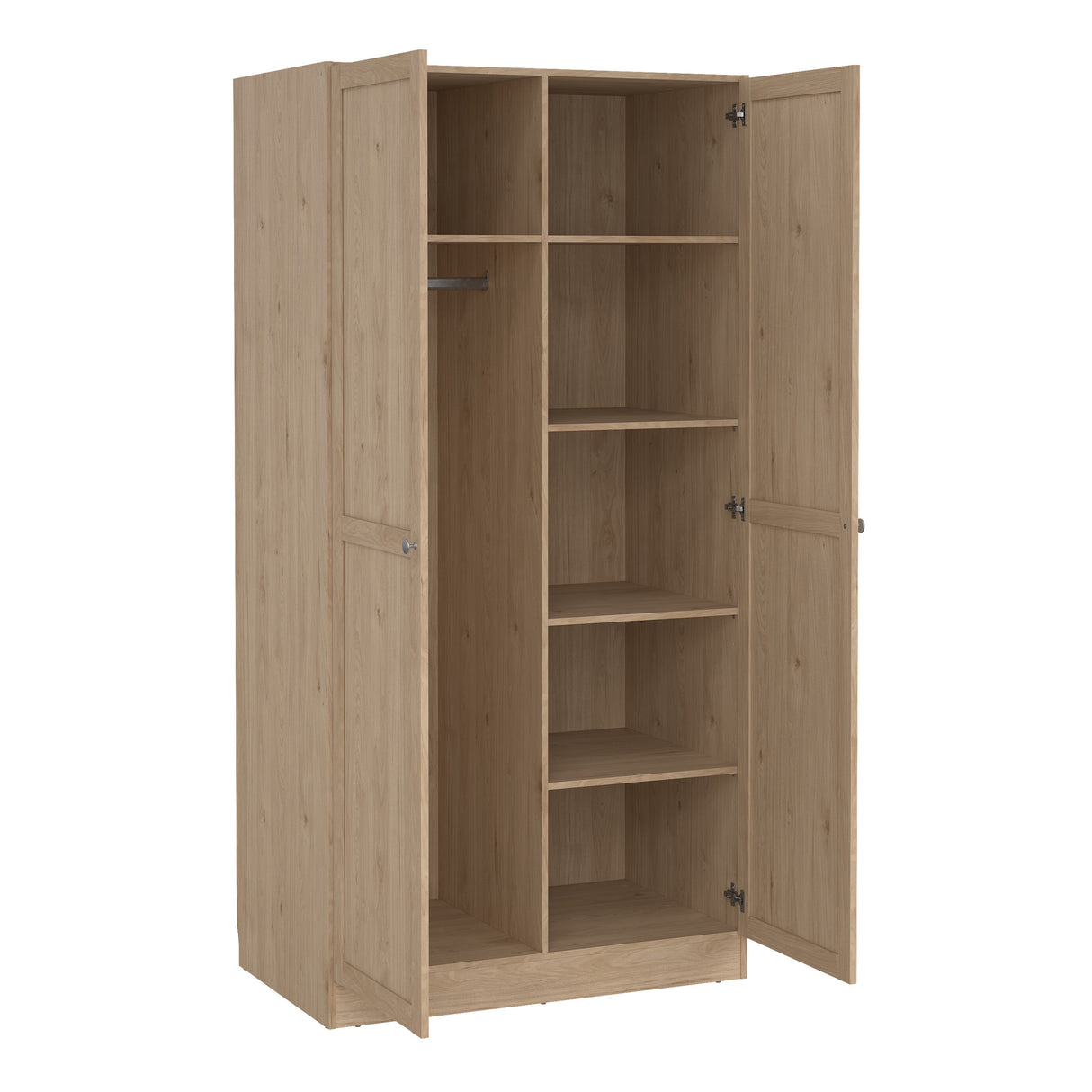 Brande Wardrobe with 2 frame doors in Jackson Hickory