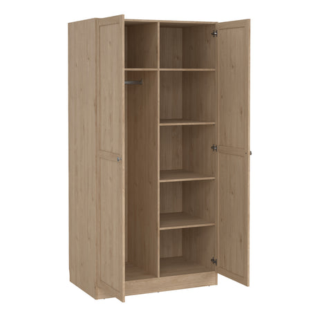 Brande Wardrobe with 2 frame doors in Jackson Hickory