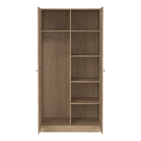 Brande Wardrobe with 2 frame doors in Jackson Hickory