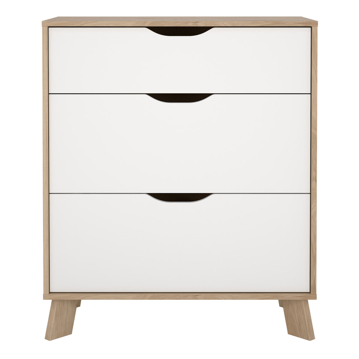 Ikast Chest 3 Drawers In Jackson Hickory and White