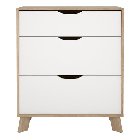 Ikast Chest 3 Drawers In Jackson Hickory and White