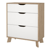 Ikast Chest 3 Drawers In Jackson Hickory and White