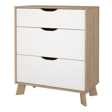 Ikast Chest 3 Drawers In Jackson Hickory and White