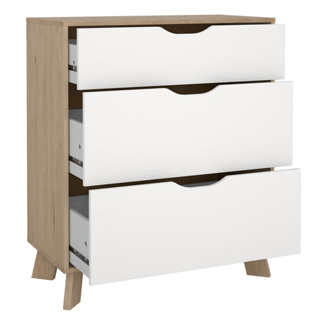 Ikast Chest 3 Drawers In Jackson Hickory and White