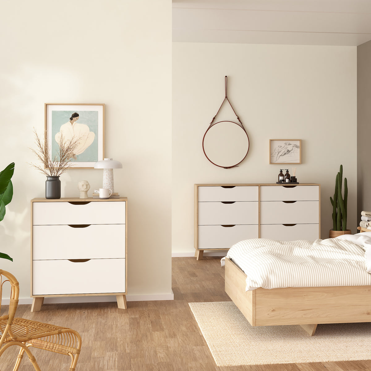 Ikast Chest 3 Drawers In Jackson Hickory and White