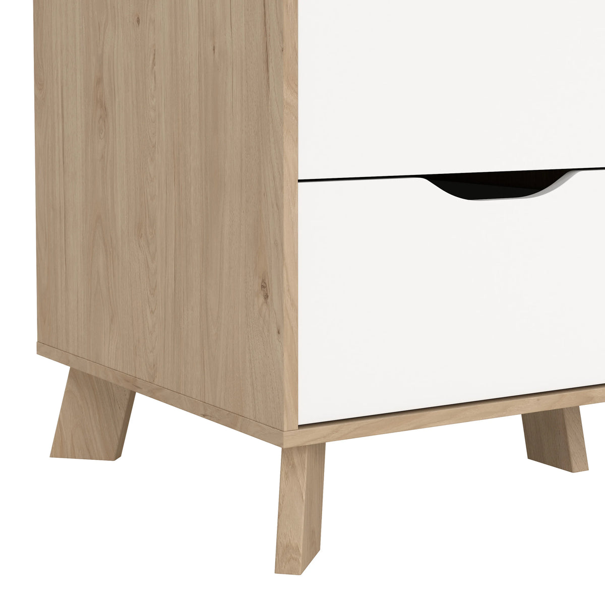 Ikast Wardrobe 3 Doors 2 Drawers with Mirror in Jackson Hickory and White