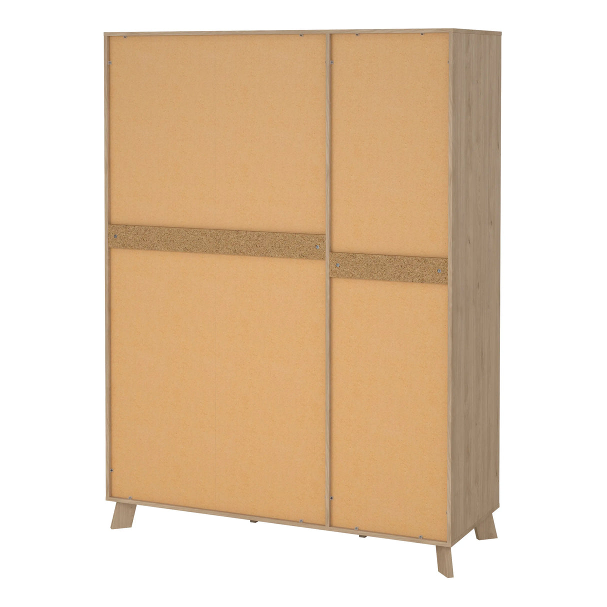 Ikast Wardrobe 3 Doors 2 Drawers with Mirror in Jackson Hickory and White