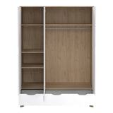 Ikast Wardrobe 3 Doors 2 Drawers with Mirror in Jackson Hickory and White