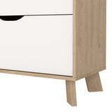 Ikast Double Dresser 6 Drawers in Jackson Hickory and White